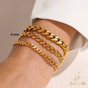 NEW 14K Yellow Gold Interweave Chain Boho Summer Luxury Bracelet